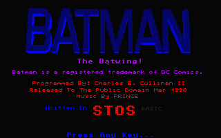 Batman title screen for Atari ST